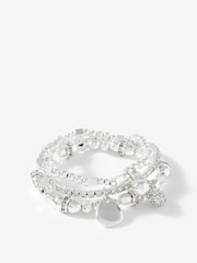 Mint Velvet Silver Tone Mixed Bracelet Set - Image 4 of 5