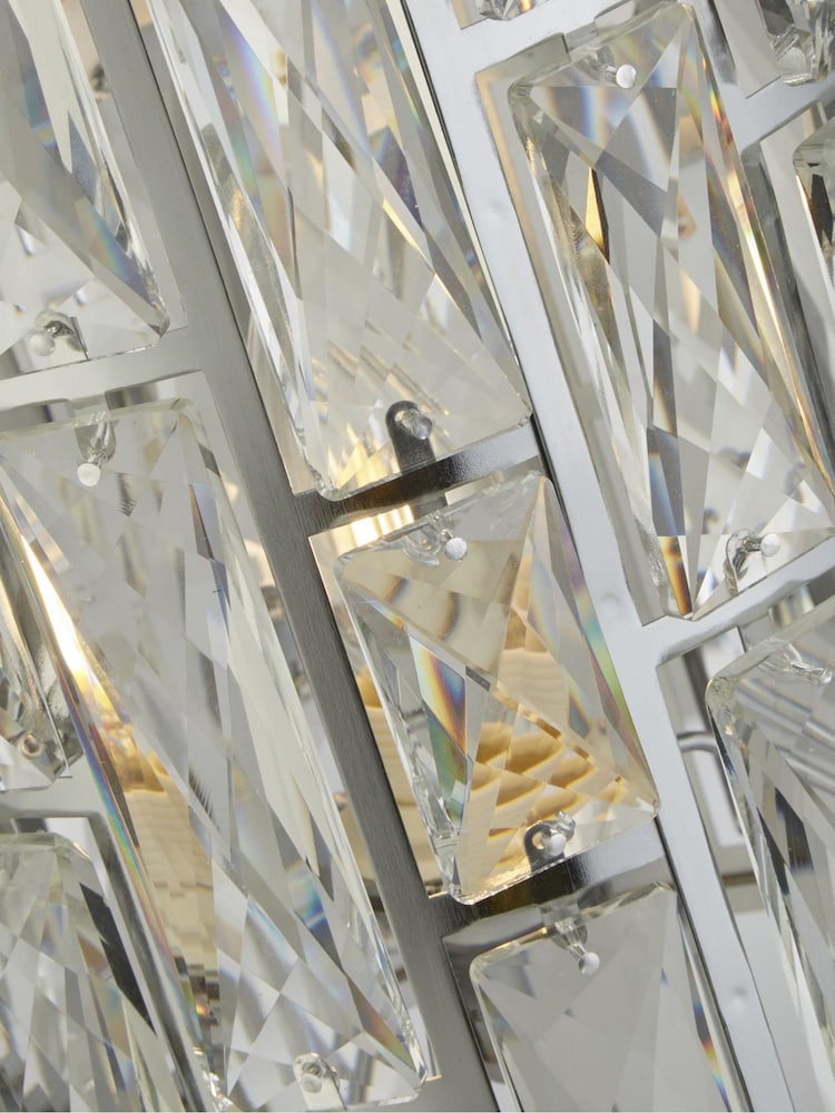 Searchlight Chrome and Clear Estelle Crystal Glass Table Lamp - Image 4 of 4 Searchlight Chrome and Clear Estelle Crystal Glass Table Lamp - Image 4 of 4