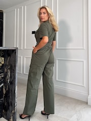 Girl In Mind Green Seraphina Military Style Jumpsuit - Image 2 of 4