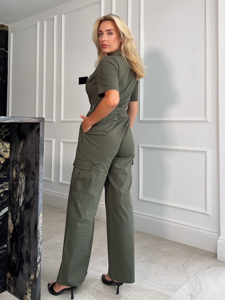 Girl In Mind Green Seraphina Military Style Jumpsuit - Image 2 of 4