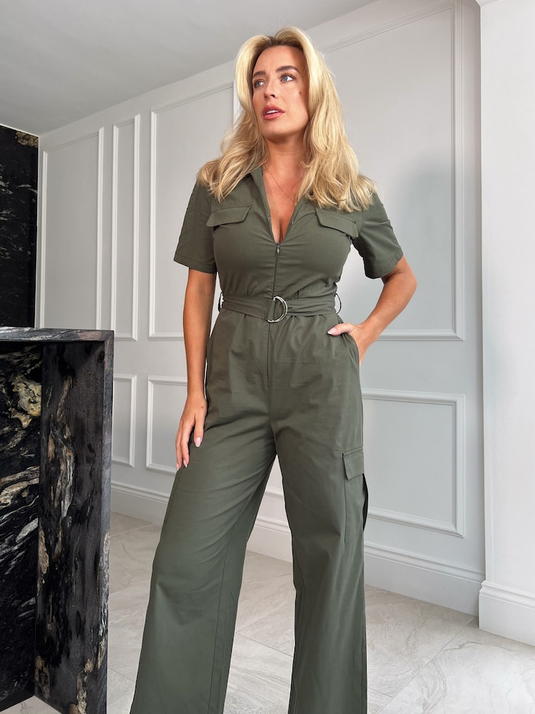 Girl In Mind Green Seraphina Military Style Jumpsuit - Image 4 of 4