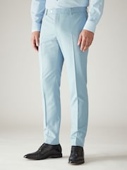 Light Blue Skinny Fit Motionflex Stretch Suit Trousers - Image 1 of 8