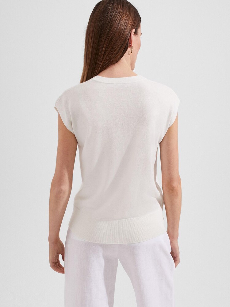 Hobbs Cream Jayde V-Neck Top - Image 2 of 4