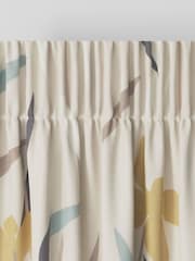 Ochre Yellow Modern Floral Made To Measure Curtains - Image 6 of 8