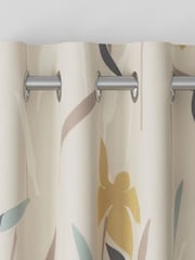 Ochre Yellow Modern Floral Made To Measure Curtains - Image 7 of 8