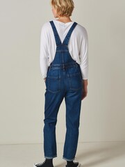 Dark Blue Tapered Leg Denim Dungarees - Image 3 of 5