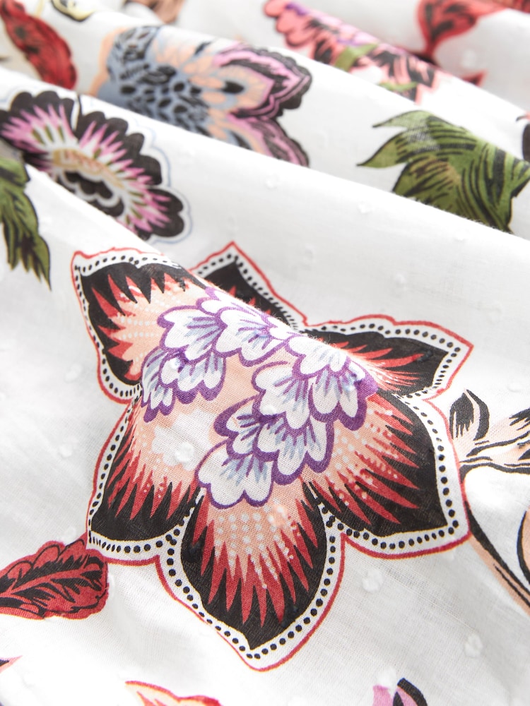 White/Pink Embroidered Skirted Playsuit - Image 10 of 10