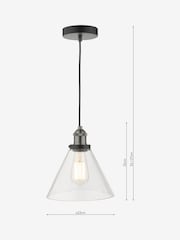 Dar Lighting Silver Ray Ceiling Light Pendant - Image 4 of 4