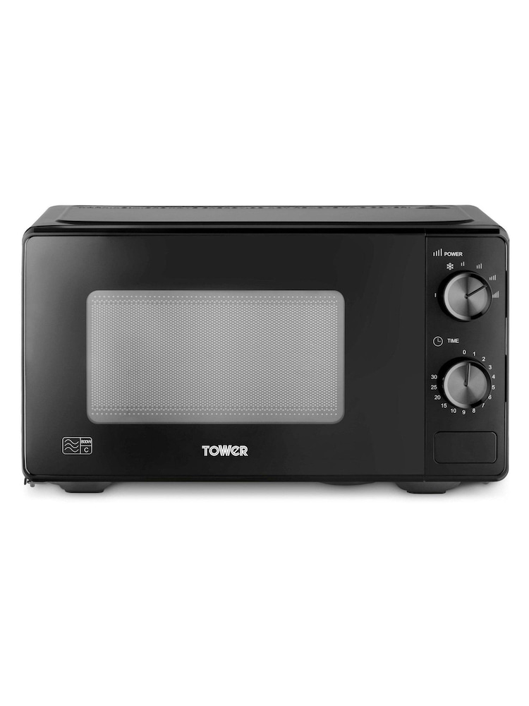 Tower Black Manual 20 Litre 800W Microwave - Image 2 of 8 Tower Black Manual 20 Litre 800W Microwave - Image 2 of 8