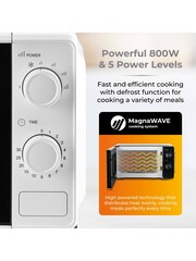 Tower White Manual 20 Litre 800W Microwave - Image 4 of 8