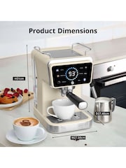 Swan Cream Retro Pump Espresso Digital Coffee Machine - Image 5 of 7