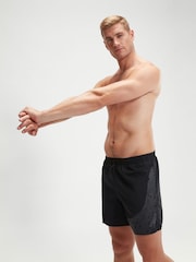 Speedo Black Mens HyperBoom Logo 16" Watershorts - Image 4 of 6