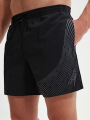 Speedo Black Mens HyperBoom Logo 16" Watershorts - Image 5 of 6