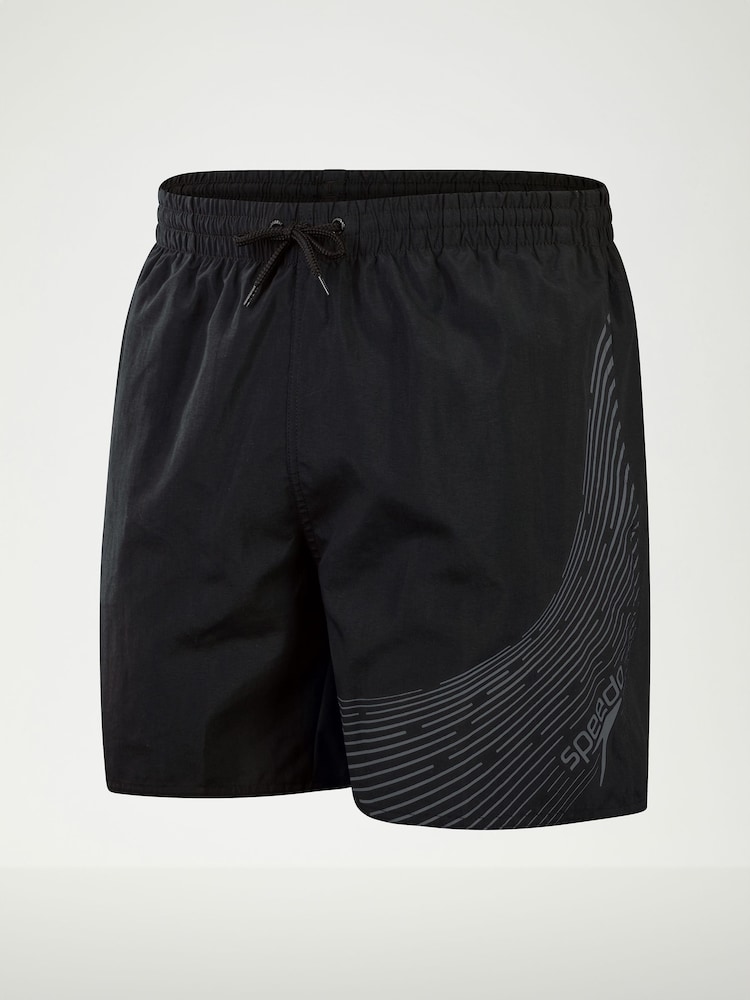 Speedo Black Mens HyperBoom Logo 16" Watershorts - Image 6 of 6