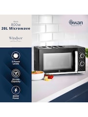 Swan Black Windsor Manual 20L 800W Microwave - Image 3 of 8