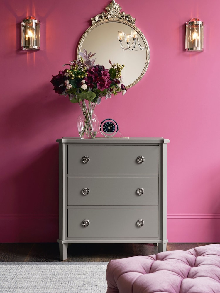Laura Ashley Pale Charcoal Henshaw 3 Drawer Chest - Image 1 of 5