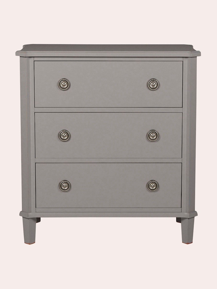 Laura Ashley Pale Charcoal Henshaw 3 Drawer Chest - Image 2 of 5