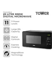 Tower Black 20L 800W Digital Microwave - Image 3 of 8