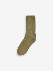 Green Thermal Wool Blend Ankle Socks 3 Pack With Silk - Image 2 of 4