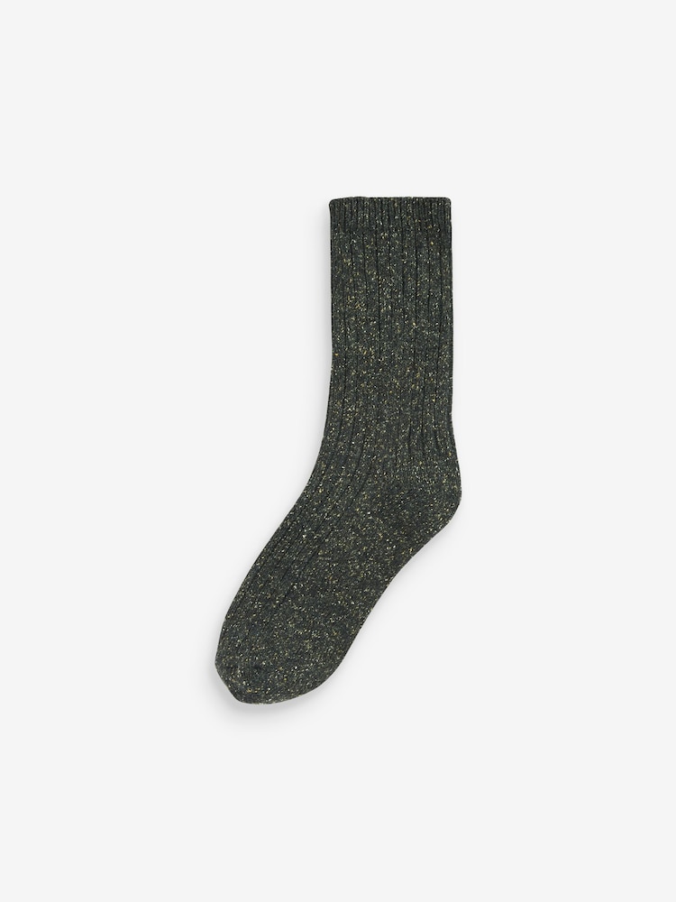 Green Thermal Wool Blend Ankle Socks 3 Pack With Silk - Image 4 of 4