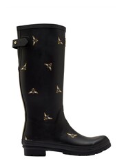 Joules Black Printed Wellies With Back Gusset - Image 1 of 1