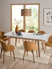 Walnut and Marble Effect Jackson 6 to 8 Seat Extending Dining Table - Image 1 of 11