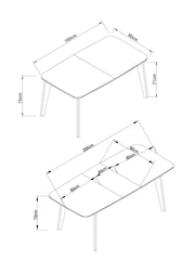 Walnut and Marble Effect Jackson 6 to 8 Seat Extending Dining Table - Image 10 of 11