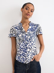 Phase Eight Blue Printed Blouse - Image 1 of 6