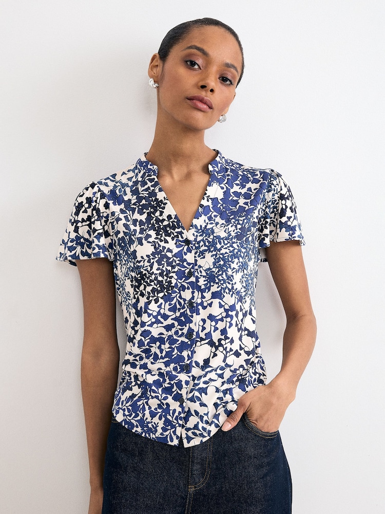 Phase Eight Blue Printed Blouse - Image 1 of 6