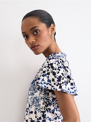 Phase Eight Blue Printed Blouse - Image 5 of 6