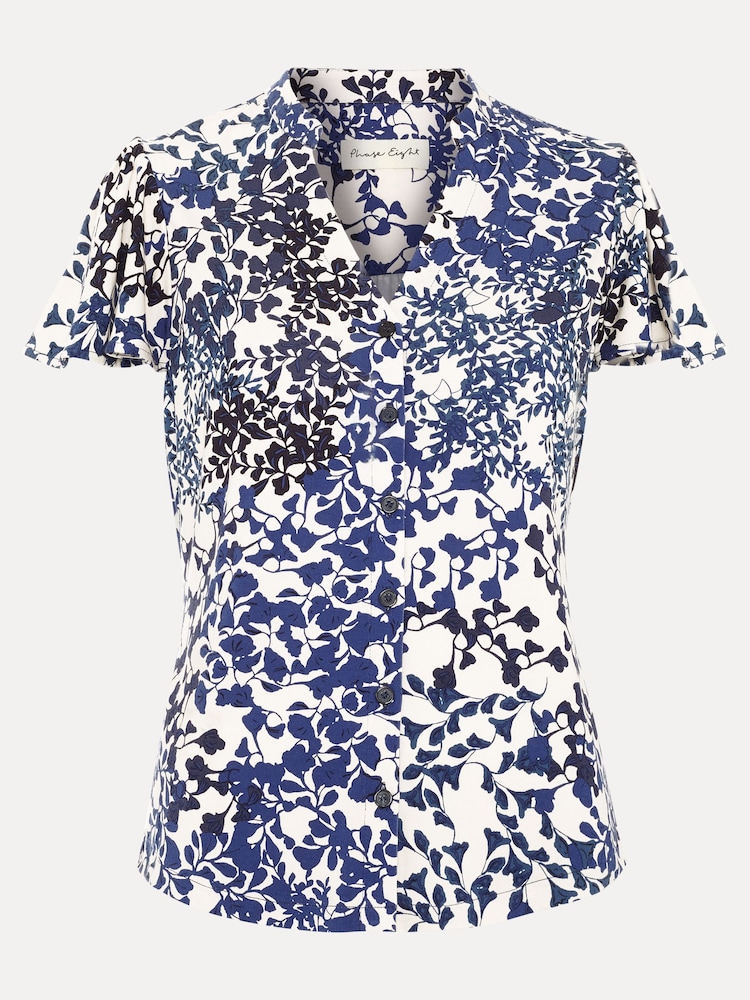 Phase Eight Blue Printed Blouse - Image 6 of 6