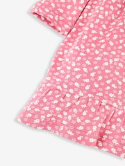 JoJo Maman Bébé Rose Woodland Floral Smocked Jersey Dress With Broderie Collar - Image 3 of 3