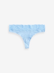 Weiß/Blau/Gelb - Slips aus Baumwolle und Spitze 4er-Pack - Bild 8 von 8