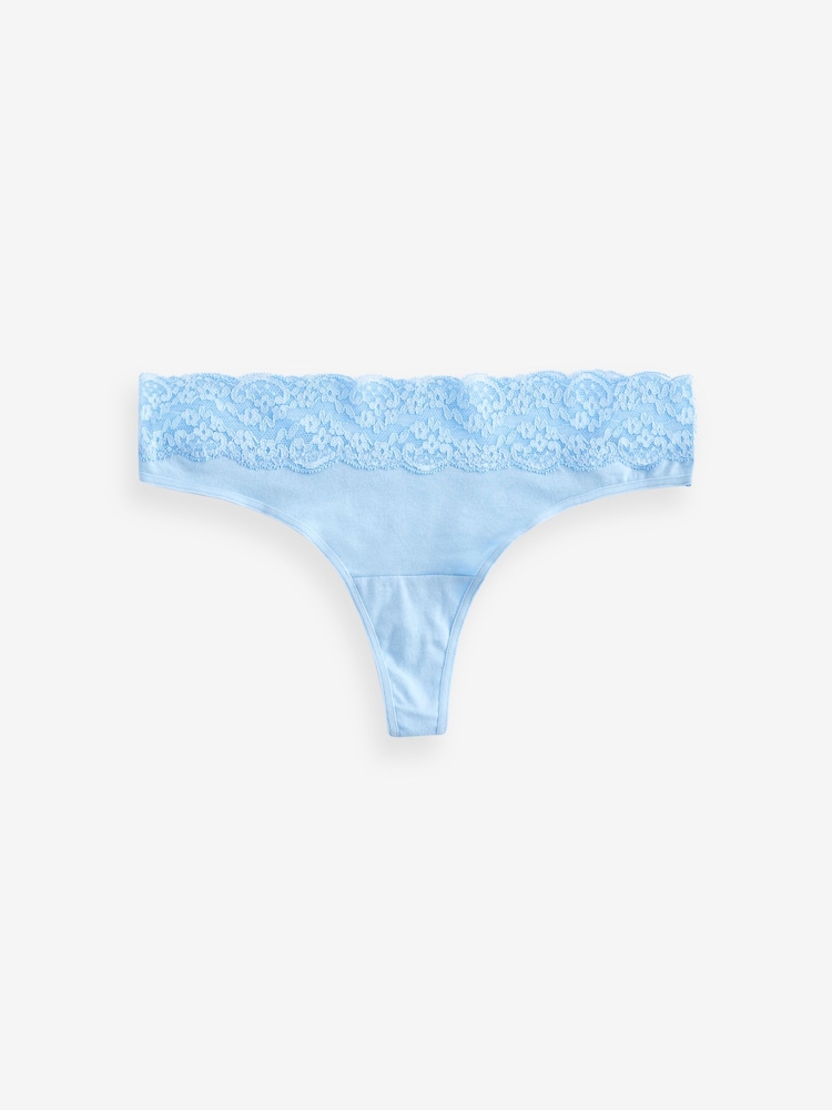 Weiß/Blau/Gelb - Slips aus Baumwolle und Spitze 4er-Pack - Bild 8 von 8