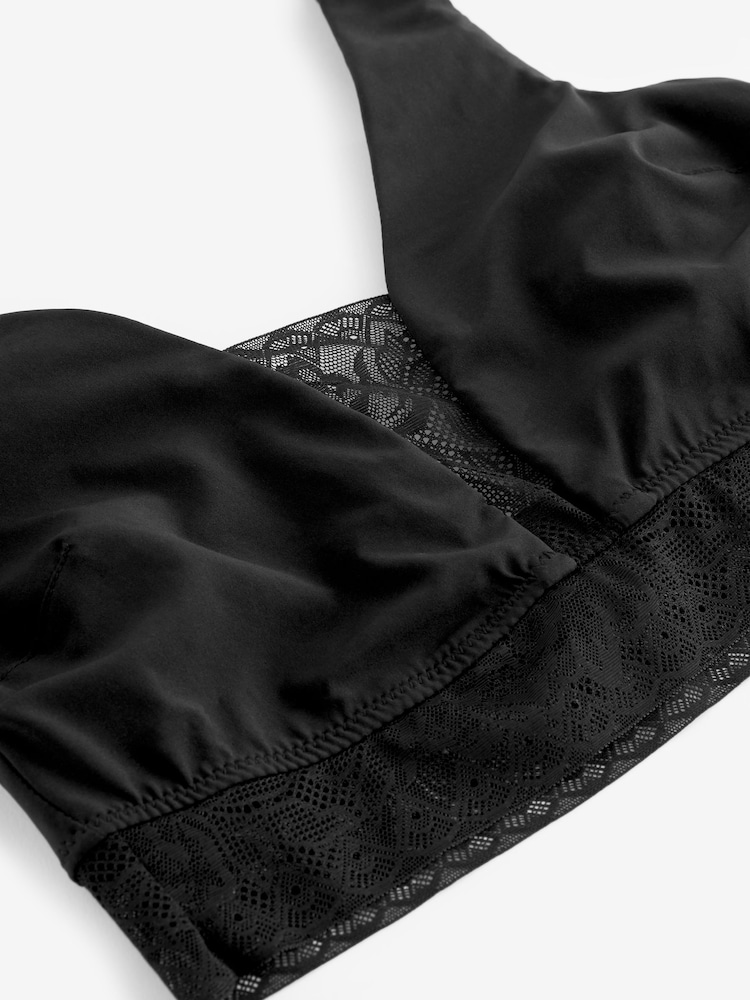 Black Non Pad Non Wire Smoothing Floral Lace Bra - Image 9 of 9 Black Non Pad Non Wire Smoothing Floral Lace Bra - Image 9 of 9