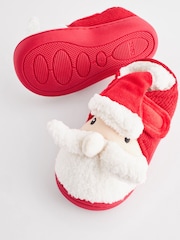 Red Santa Touch Fastening Cupsole Print Slippers - Image 4 of 5