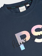 Paul Smith Junior Boys Holographic Short Sleeve Oversized Iconic Print 100% Cotton T-Shirt - Image 3 of 4