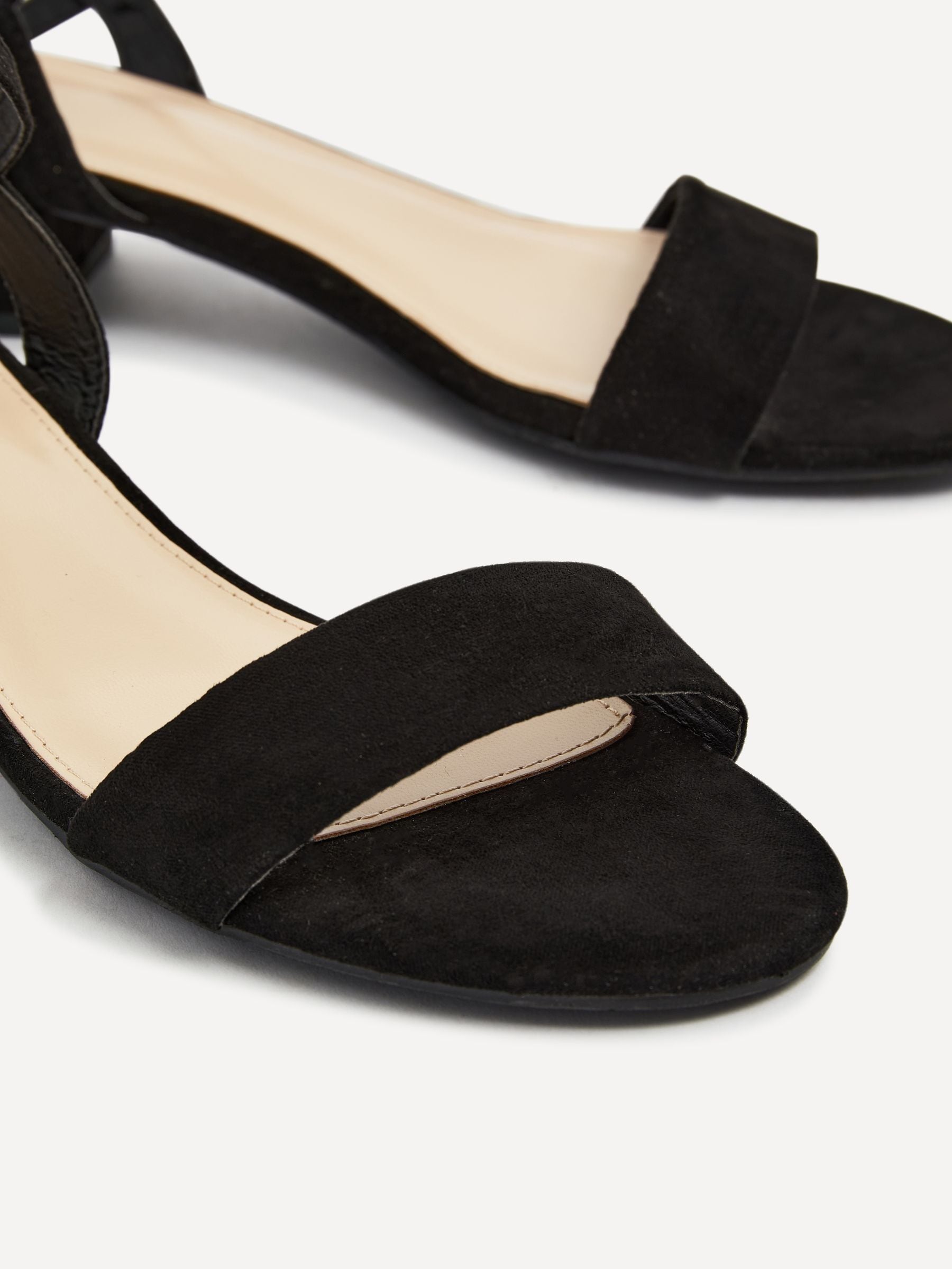 Buy Linzi Black Kezzi Barely There Low Block Heeled Sandals