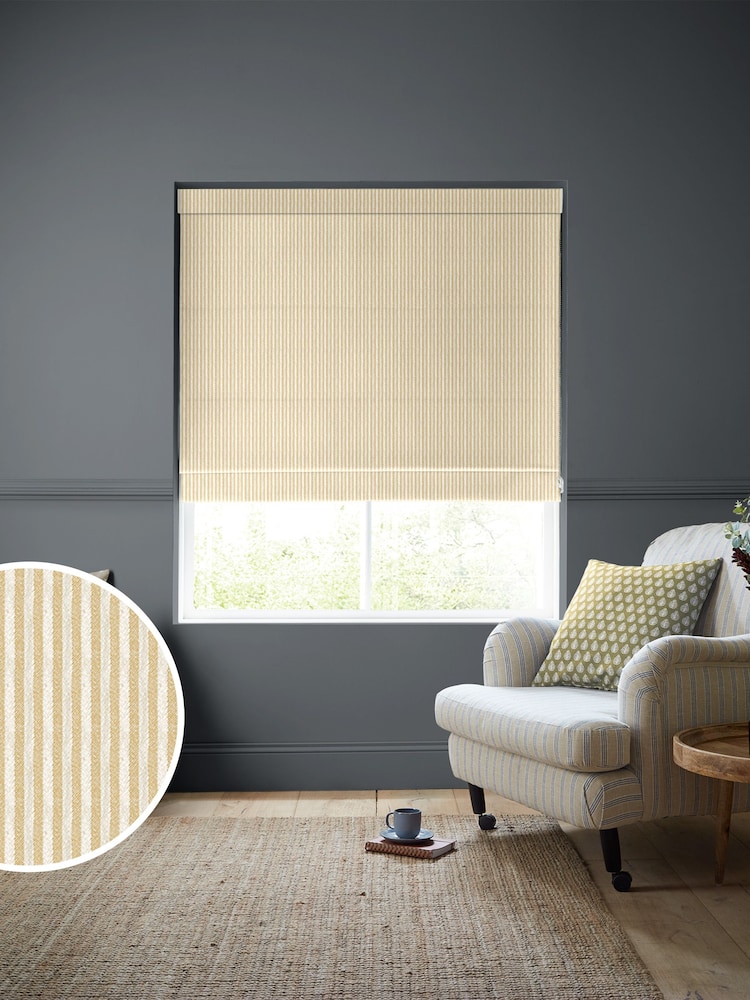 Emily Bond Gold Oscar Stripe Made to Measure Roman Blinds - Image 1 of 6