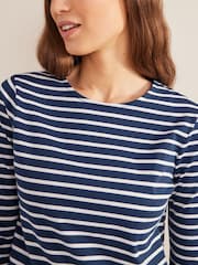 Boden Blue 100% Cotton Long Sleeve Breton Top - Image 4 of 5