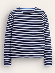 Boden Blue 100% Cotton Long Sleeve Breton Top - Image 5 of 5