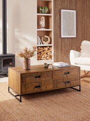 Natural Arizona Pine Storage Coffee Table - Image 1 of 8