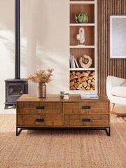 Natural Arizona Pine Storage Coffee Table - Image 2 of 8