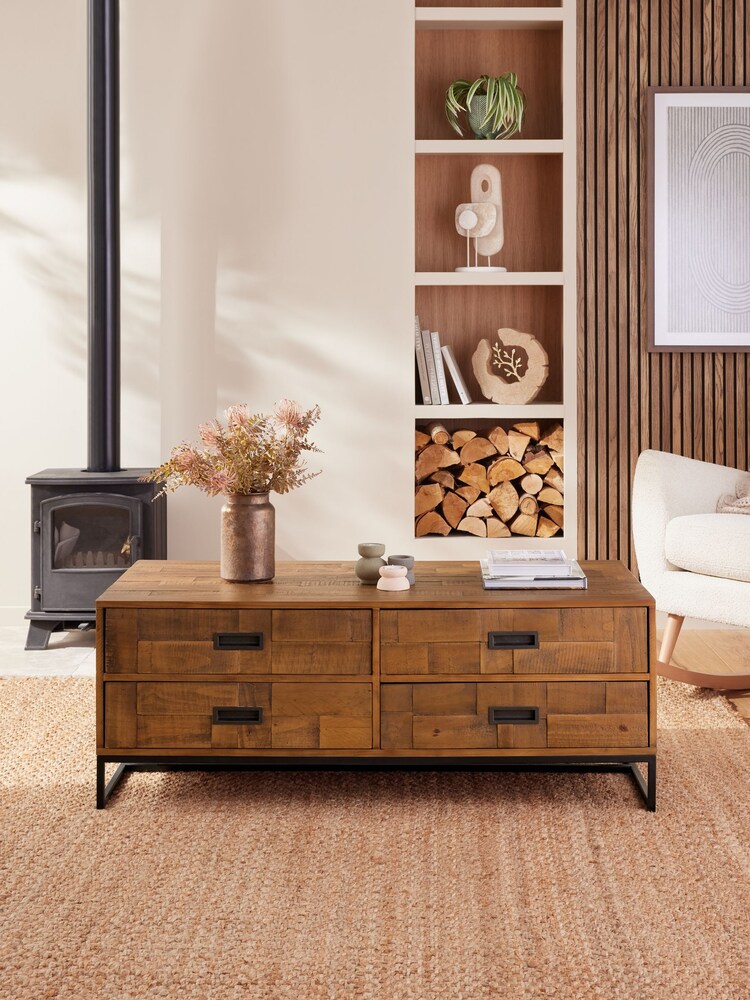 Natural Arizona Pine Storage Coffee Table - Image 2 of 8