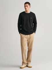 GANT Black Regular Fit Shield Logo Sweatshirt - Image 3 of 5