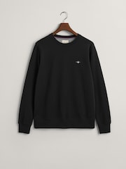 GANT Black Regular Fit Shield Logo Sweatshirt - Image 5 of 5