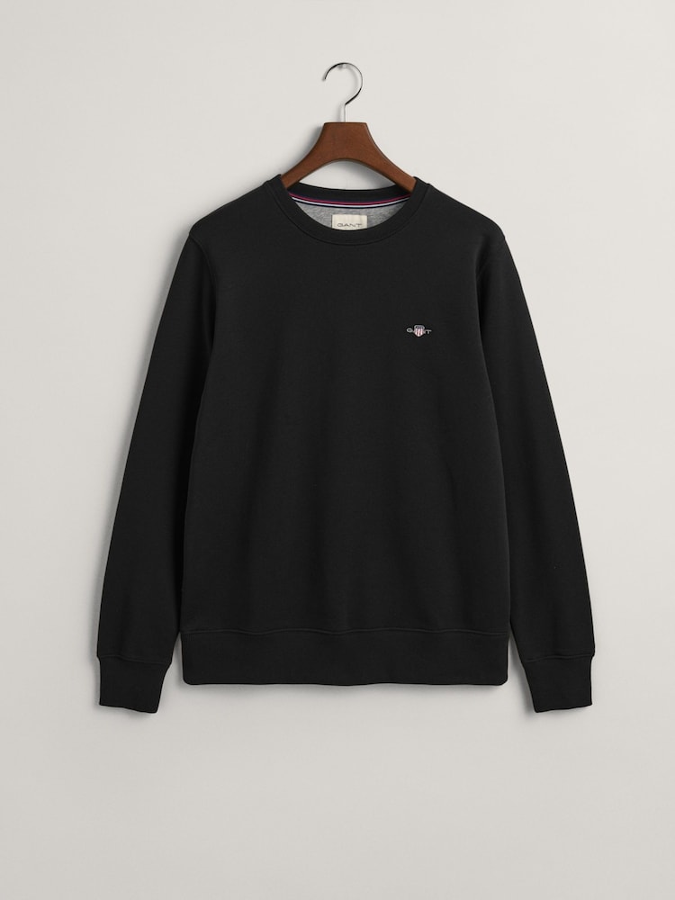 GANT Black Regular Fit Shield Logo Sweatshirt - Image 5 of 5