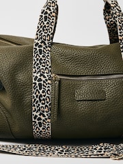 Oliver Bonas Green Hattie Leopard Weekend Bag - Image 6 of 7