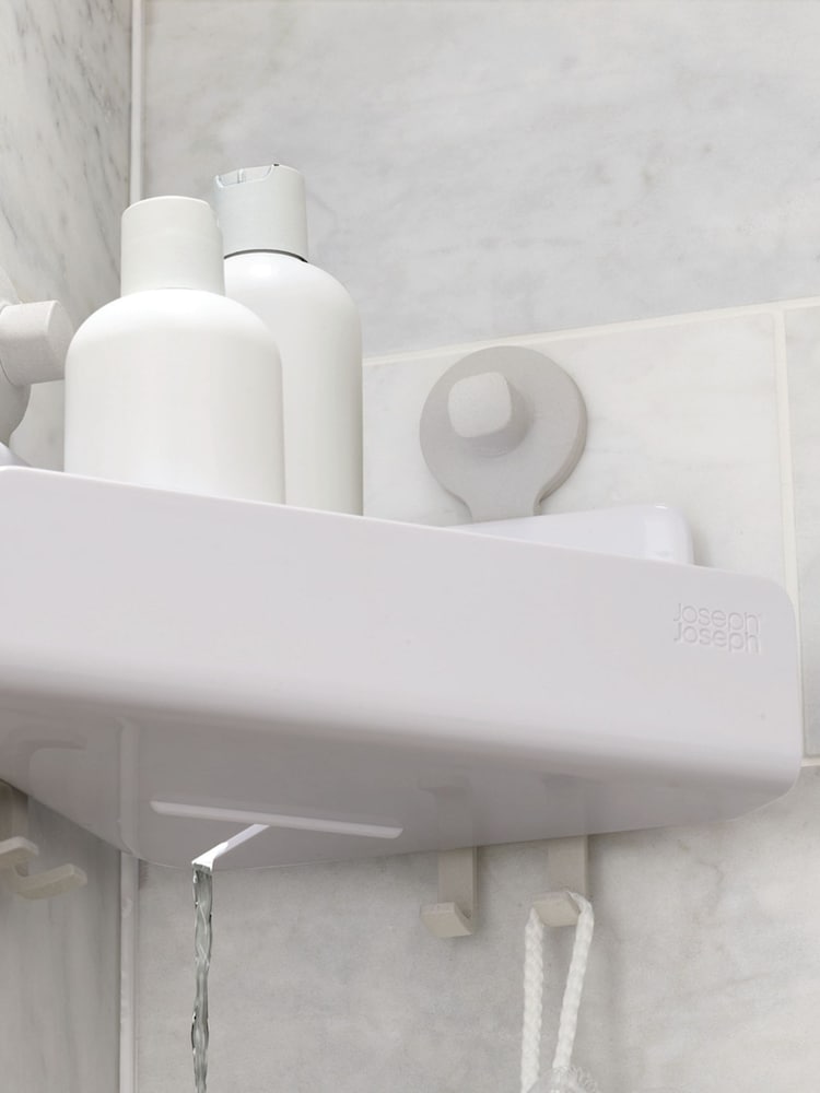 Joseph Joseph Set of 2 White EasyStore Corner Shower Caddy - Image 2 of 4