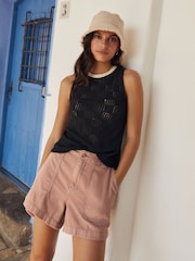 Schwarz - Gehäkeltes Tanktop - Bild 1 von 6